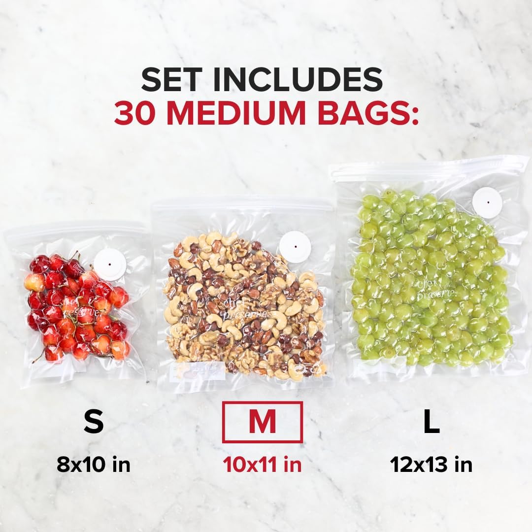 Vacuum Sealer Bags Medium Size 30 Bags