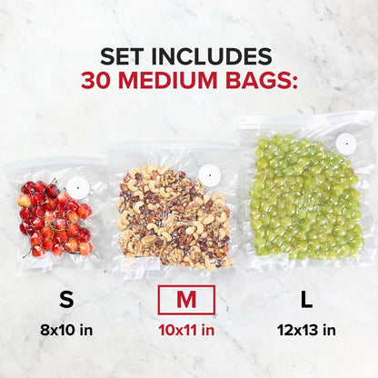 Vacuum Sealer Bags Medium Size 30 Bags